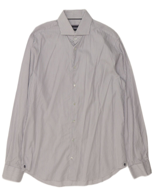 Tommy Hilfiger Chemise slim fit pour homme Taille 41 16 Grandes rayures grises