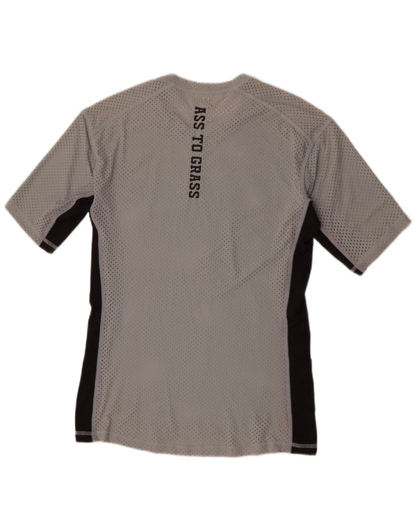 Adidas Mens Climachill Graphic T-Shirt Top Large Gris Colorblock