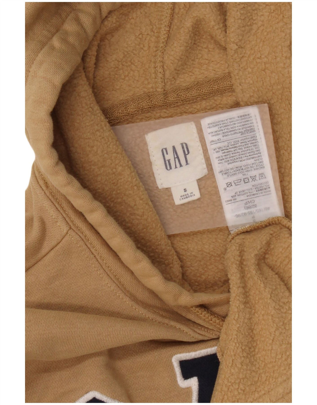 Gap Pull à capuche graphique pour homme Petit coton beige