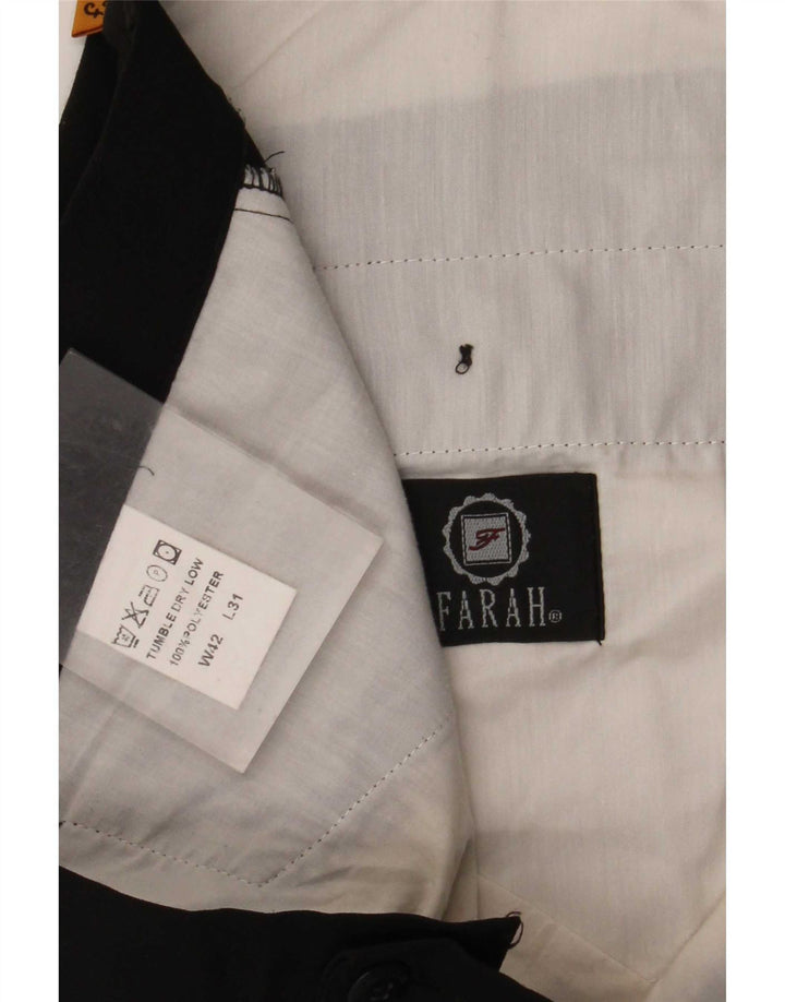 Farah Pantalon décontracté droit pour homme W42 L31 Noir Polyester