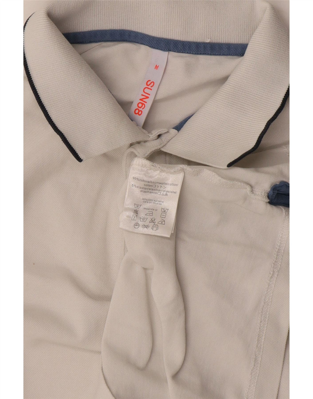 Sun68 Polo Homme Blanc Moyen Coton