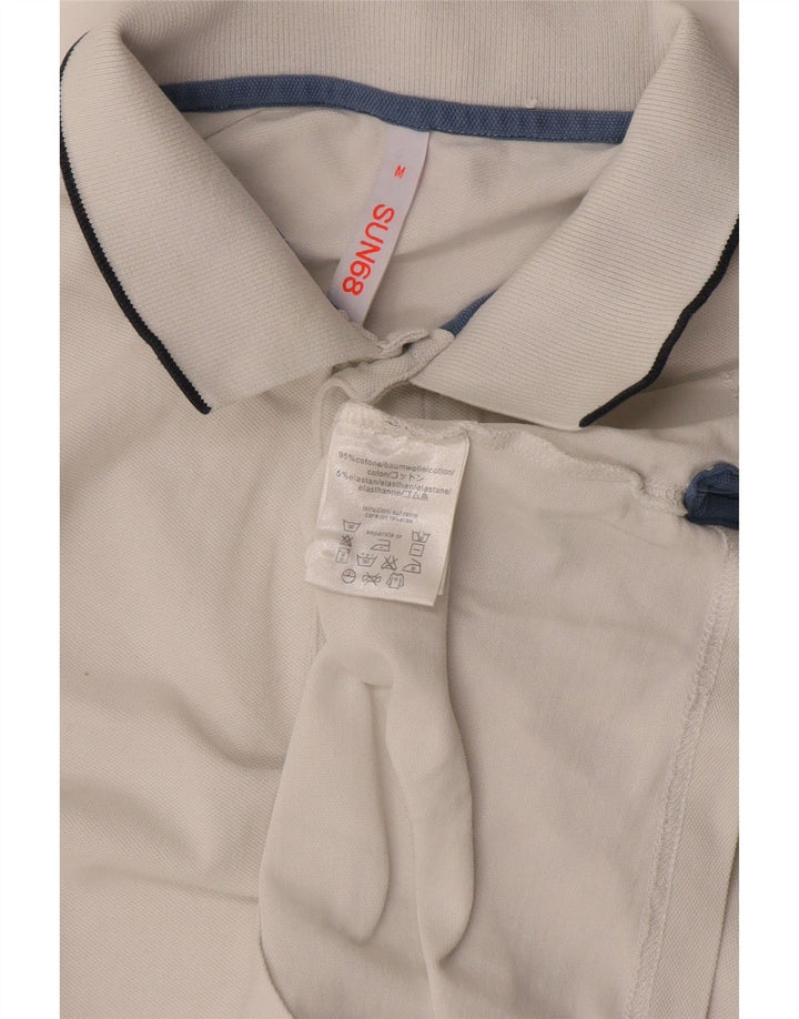 Sun68 Polo Homme Blanc Moyen Coton