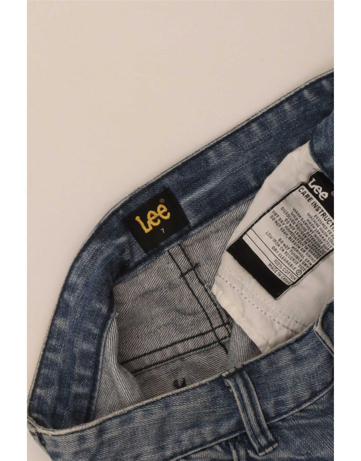 Lee Jupe en jean vieilli pour femme US 7 Medium W28 Bleu Coton