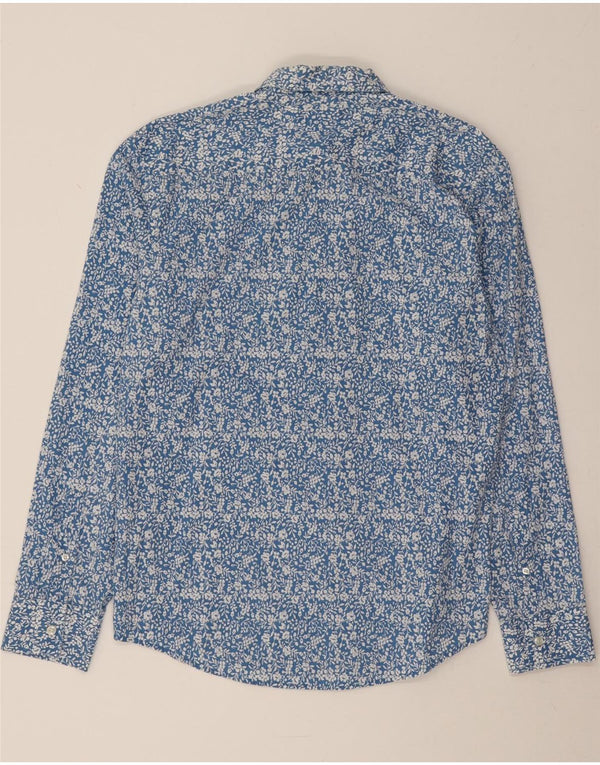 Penguin Mens Heritage Slim Fit Shirt Large Blue Floral Cotton