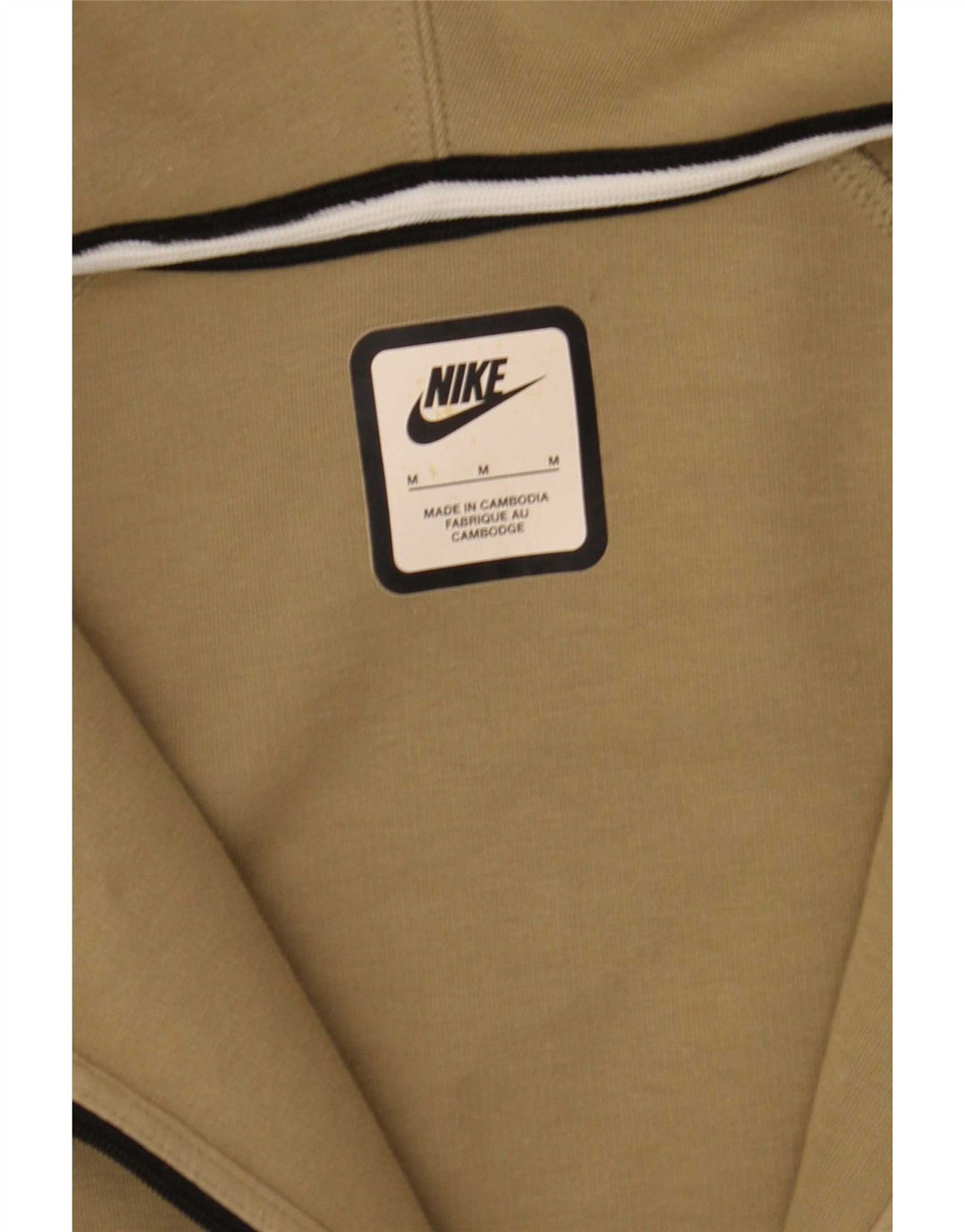 Nike Pull à capuche zippé en coton kaki moyen pour homme