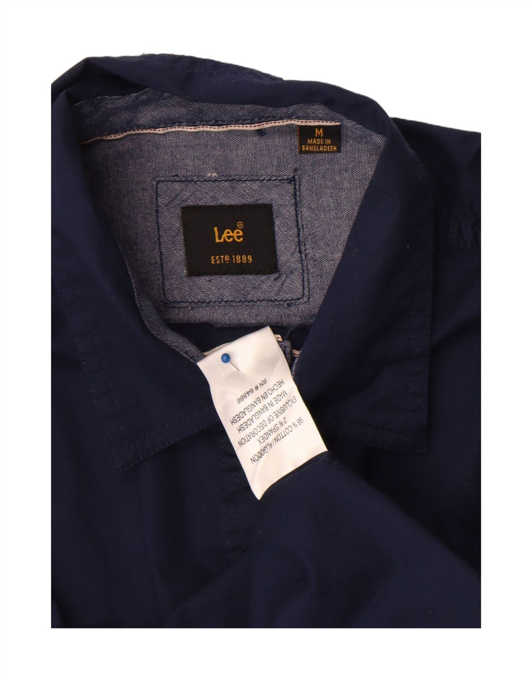 Lee Chemise à Manches Courtes Homme Bleu Marine Moyen Coton