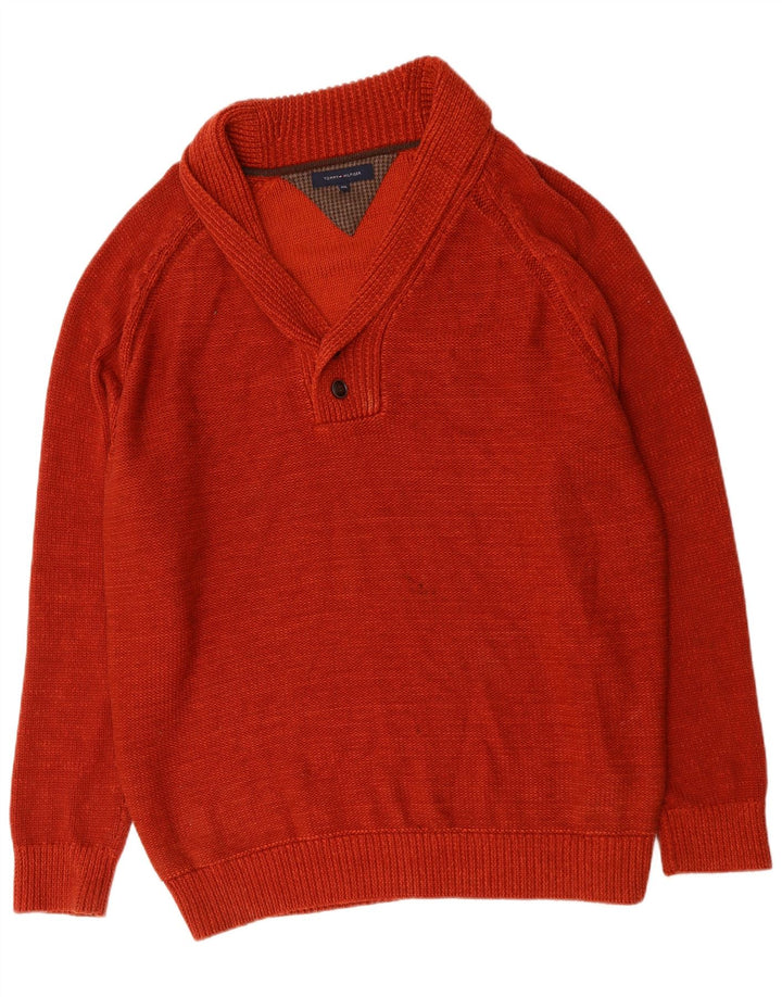 Tommy Hilfiger Pull à col châle pour homme 4XL Rouge Coton
