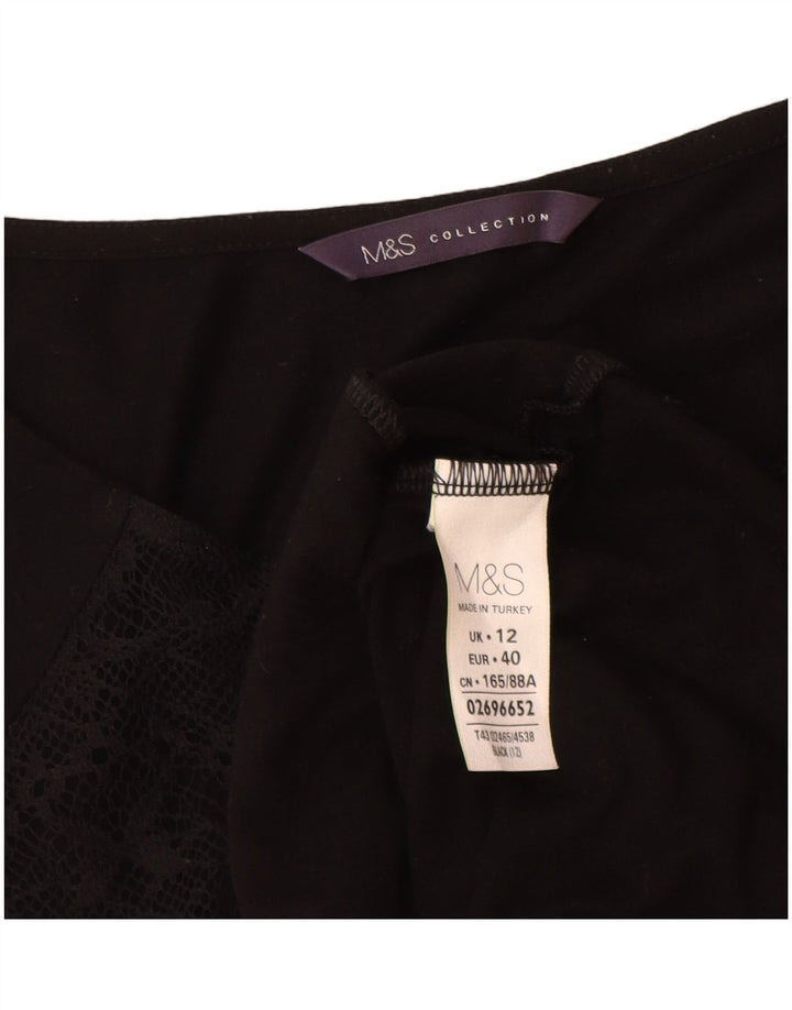 Marks & Spencer Haut à manches longues pour femme UK 42 Medium Noir Viscose