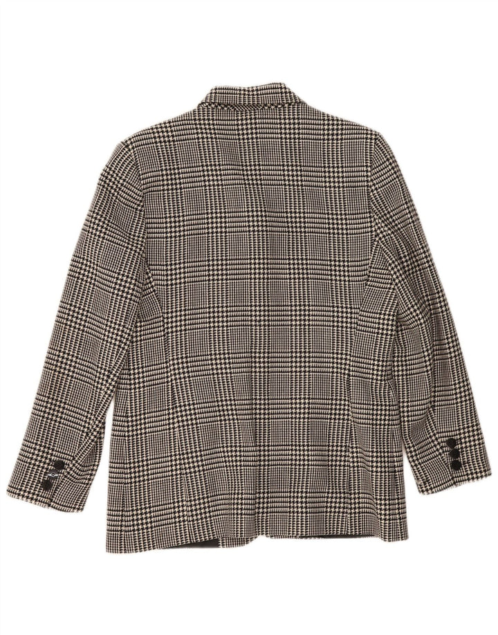 Marks & Spencer Veste blazer à 3 boutons pour femme UK 14 Large pied-de-poule noir