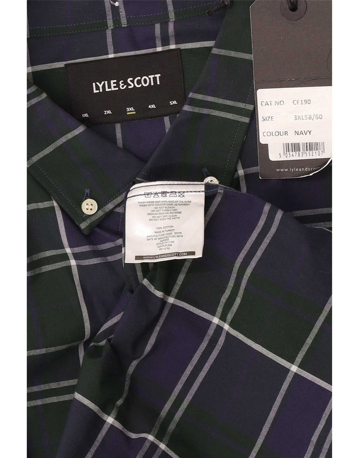 Lyle & Scott Chemise Homme 3XL Bleu Marine à Carreaux Coton