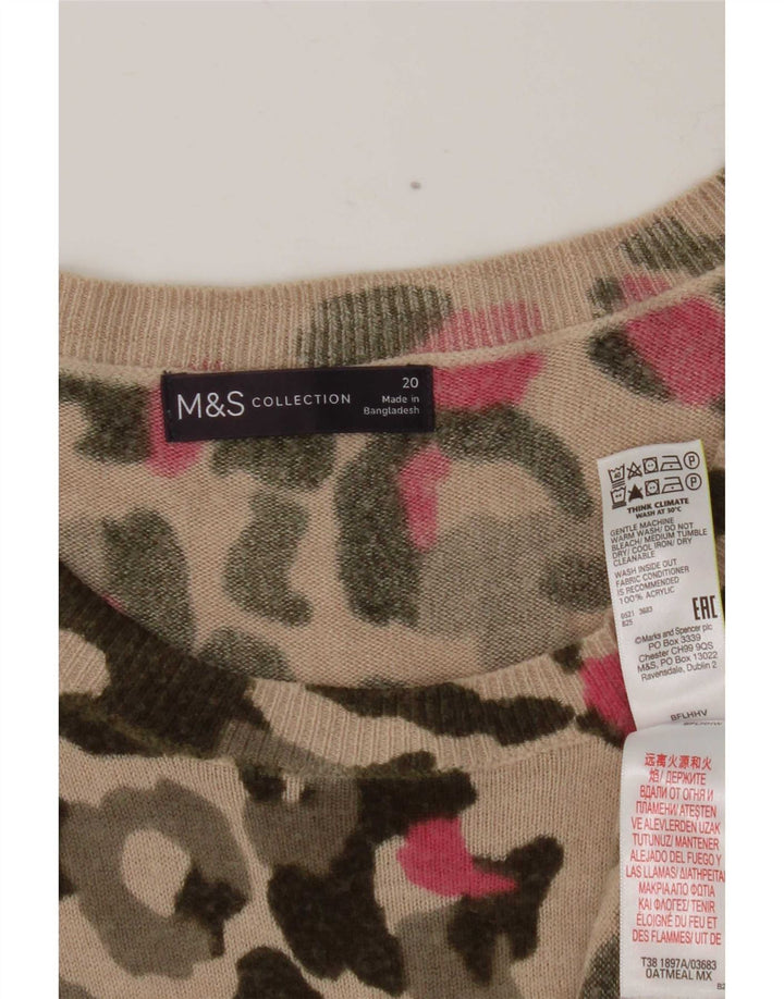 Marks & Spencer Pull à col bateau à motif abstrait pour femme UK 20 2XL