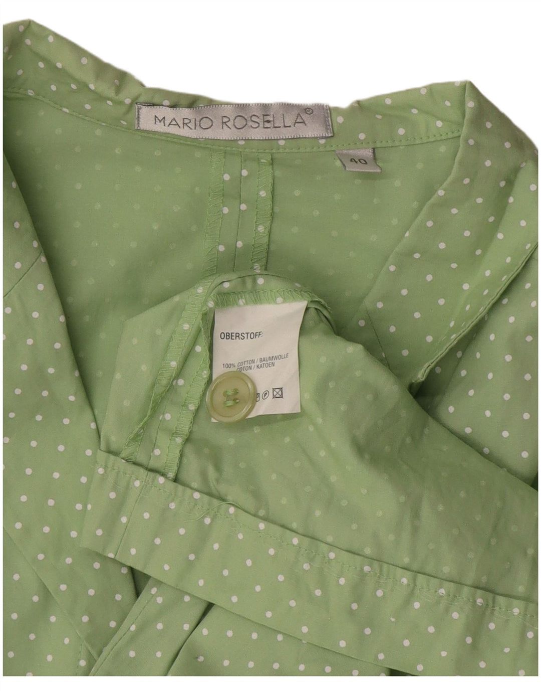 Mario Rosella Ensemble 2 pièces pour femme en coton à pois vert moyen EU 40