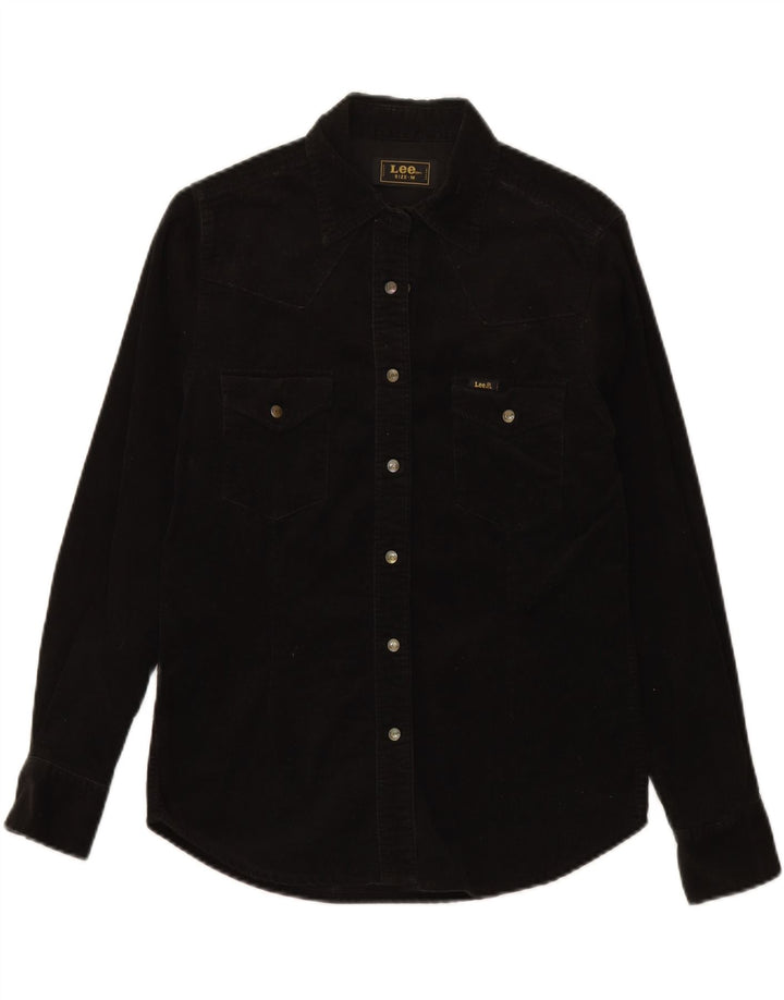 LEE Womens Corduroy Shirt UK 12 Medium Black Cotton