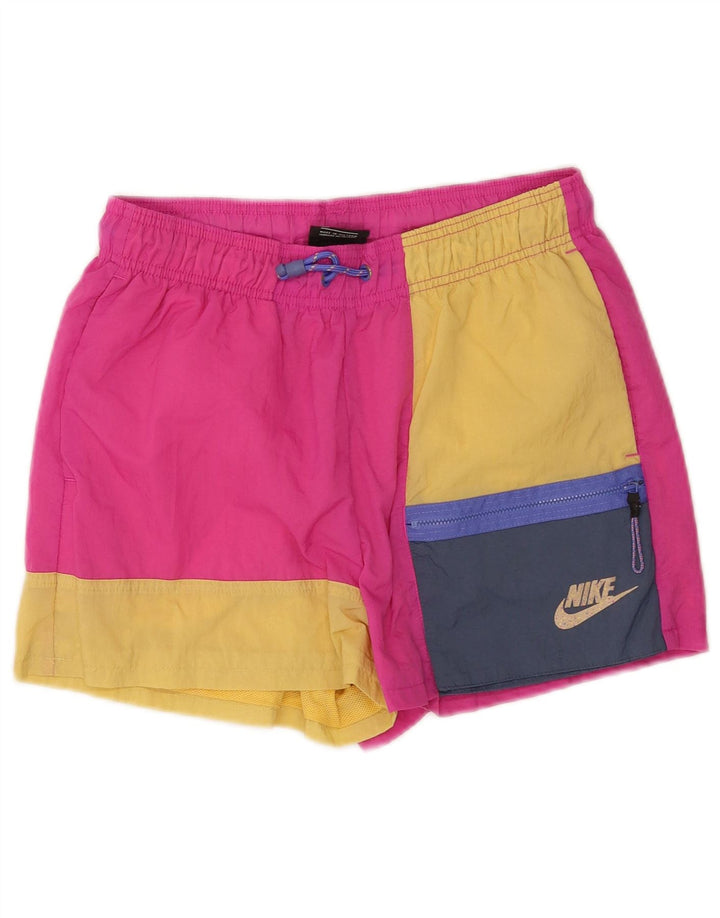 Nike Short de sport en nylon color block rose moyen |
