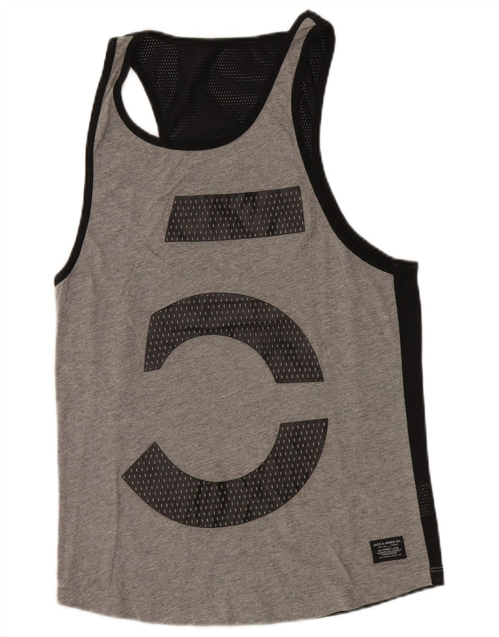 Jack & Jones Débardeur Graphique Homme Petit Gris Moucheté Coton