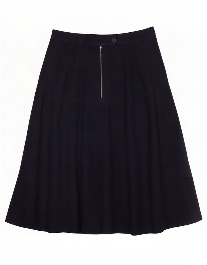 vintage Femme Daim A-Line Jupe Moyenne W30 Bleu Marine