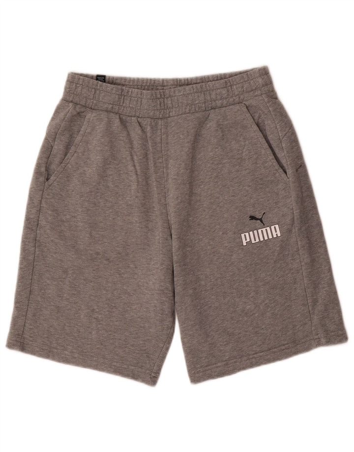 Puma Short de Sport Homme Gris Moyen Coton