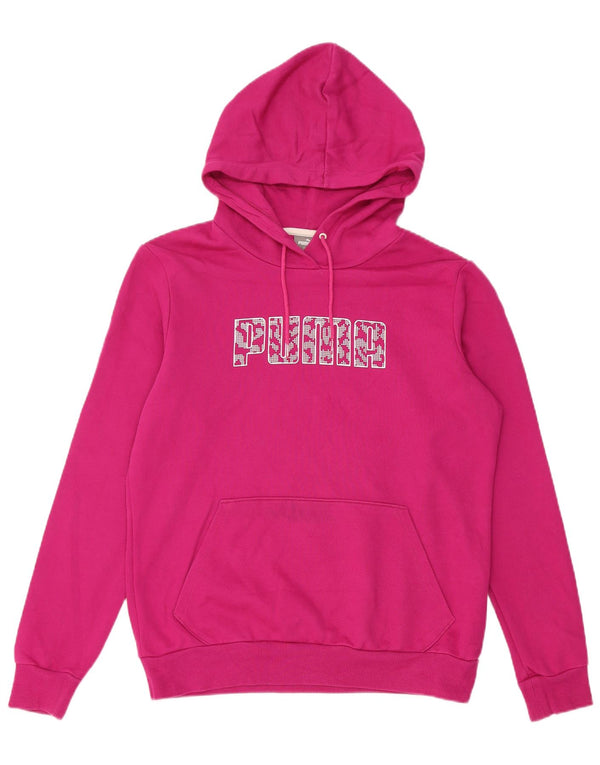 Puma Pull à capuche graphique pour femme UK 14 Rose moyen Coton