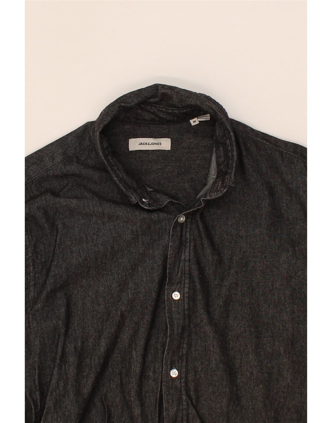 JACK & JONES Mens Shirt Medium Black Cotton Vintage Jack & Jones and Second-Hand Jack & Jones from Messina Hembry 