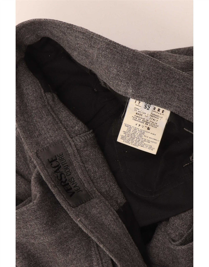 Versace Pantalon de costume droit pour homme IT 52 XL W38 L29 Gris Laine