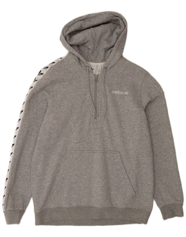 Adidas Pull à capuche graphique pour femme UK 16 Grand coton gris