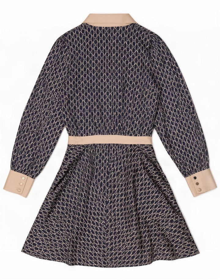 Guess By Marciano Robe trapèze à motif abstrait pour femme US 6 Bleu marine moyen