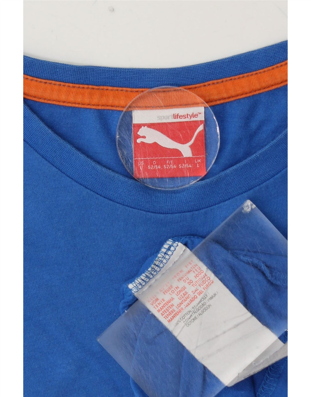 PUMA T-shirt graphique pour hommes, grand, bleu, coton