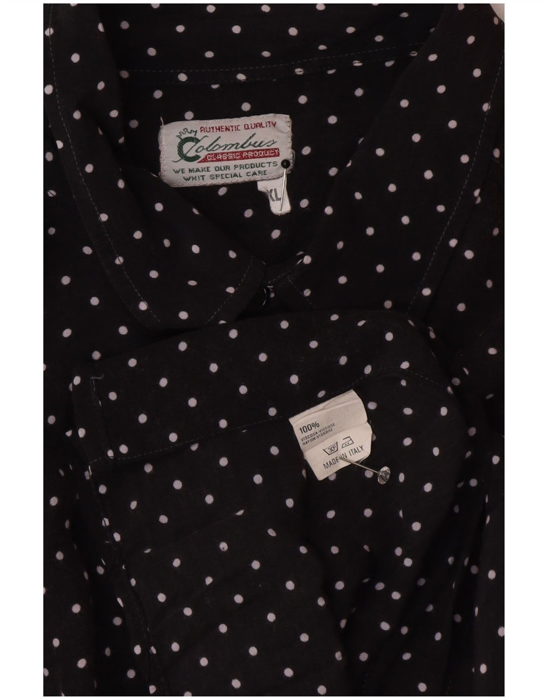 Colombus Chemise Homme XL Noir à Pois Viscose