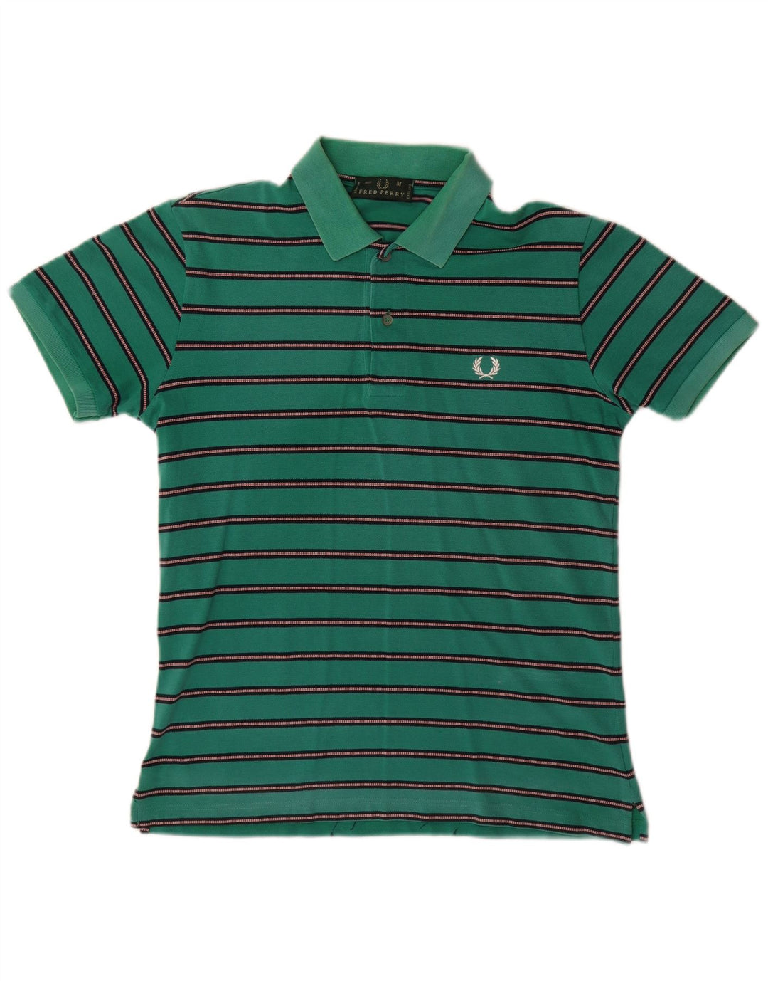 Fred Perry Polo Homme Vert Moyen Rayé Coton