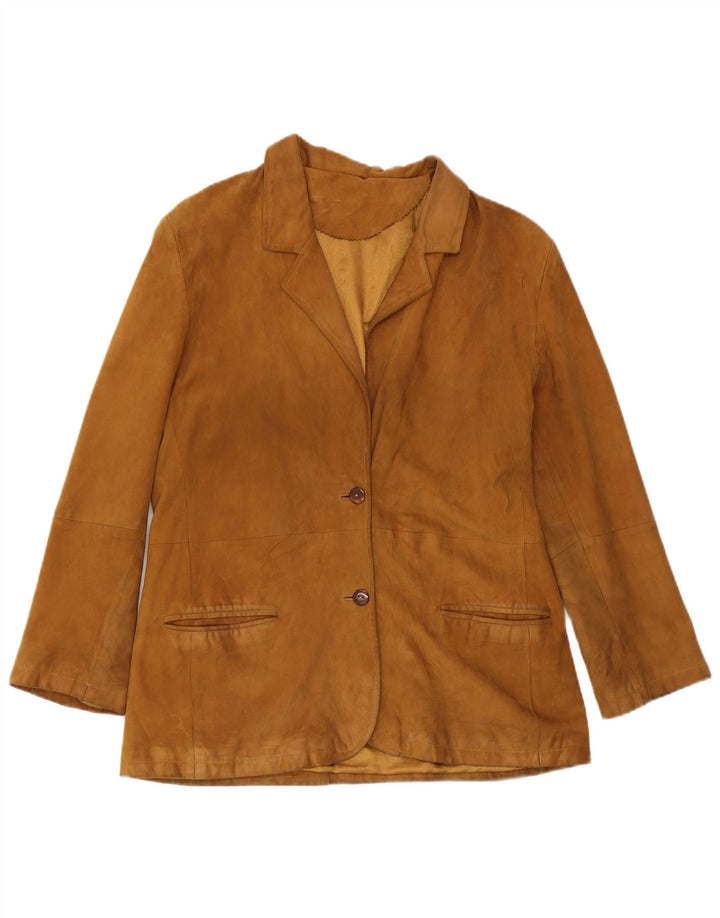 vintage Femme 2 Boutons Blazer En Daim Veste IT 50 XL Marron