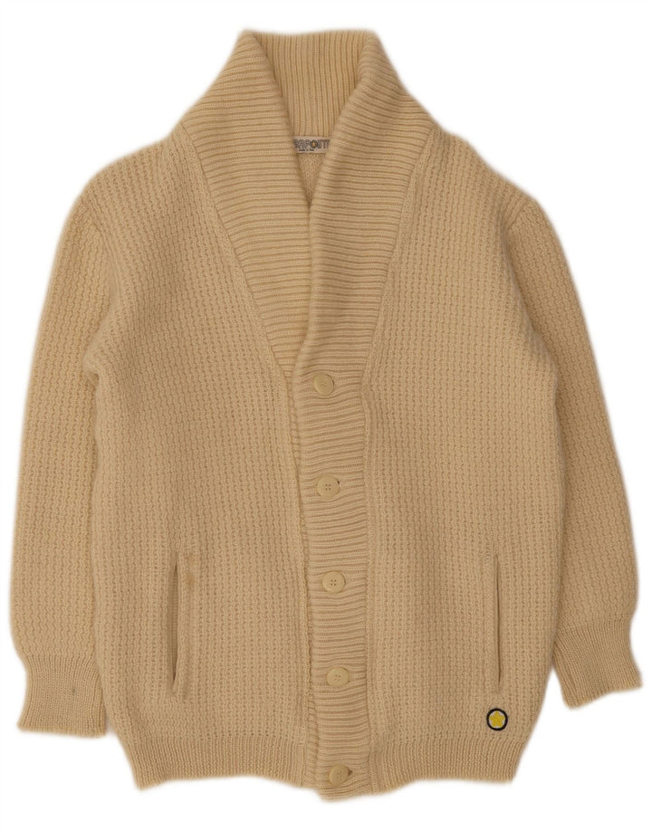vintage Homme Cardigan Pull IT 50 Laine Beige Moyen