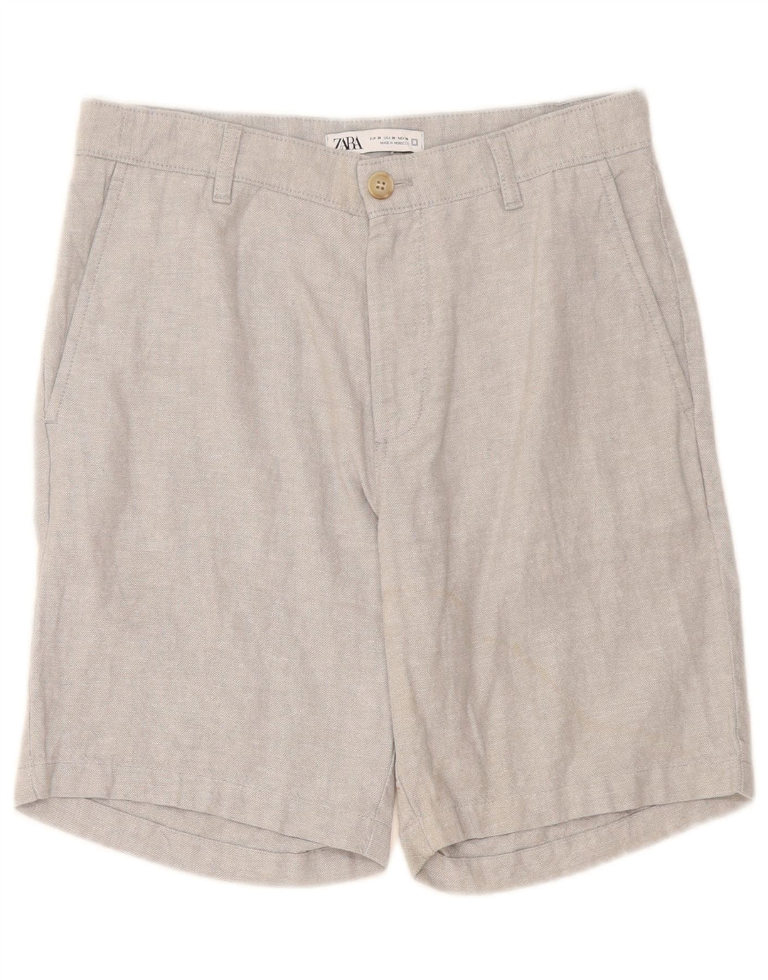 Zara Short Chino Homme EU 38 Small W30 Lin Gris