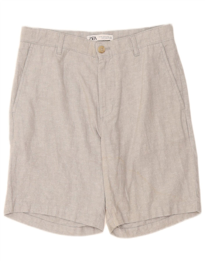 Zara Short Chino Homme EU 38 Small W30 Lin Gris