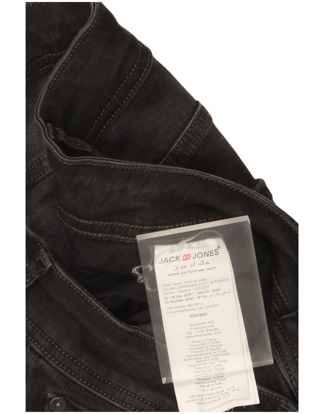Jack & Jones Jean Slim Homme W34 L30 Noir Coton