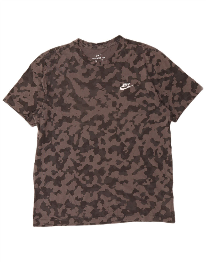 Nike T-Shirt Homme Gris Moyen Camouflage Coton