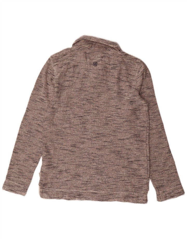 Fat Face Sweat-shirt à col zippé pour homme, petit coton gris chiné
