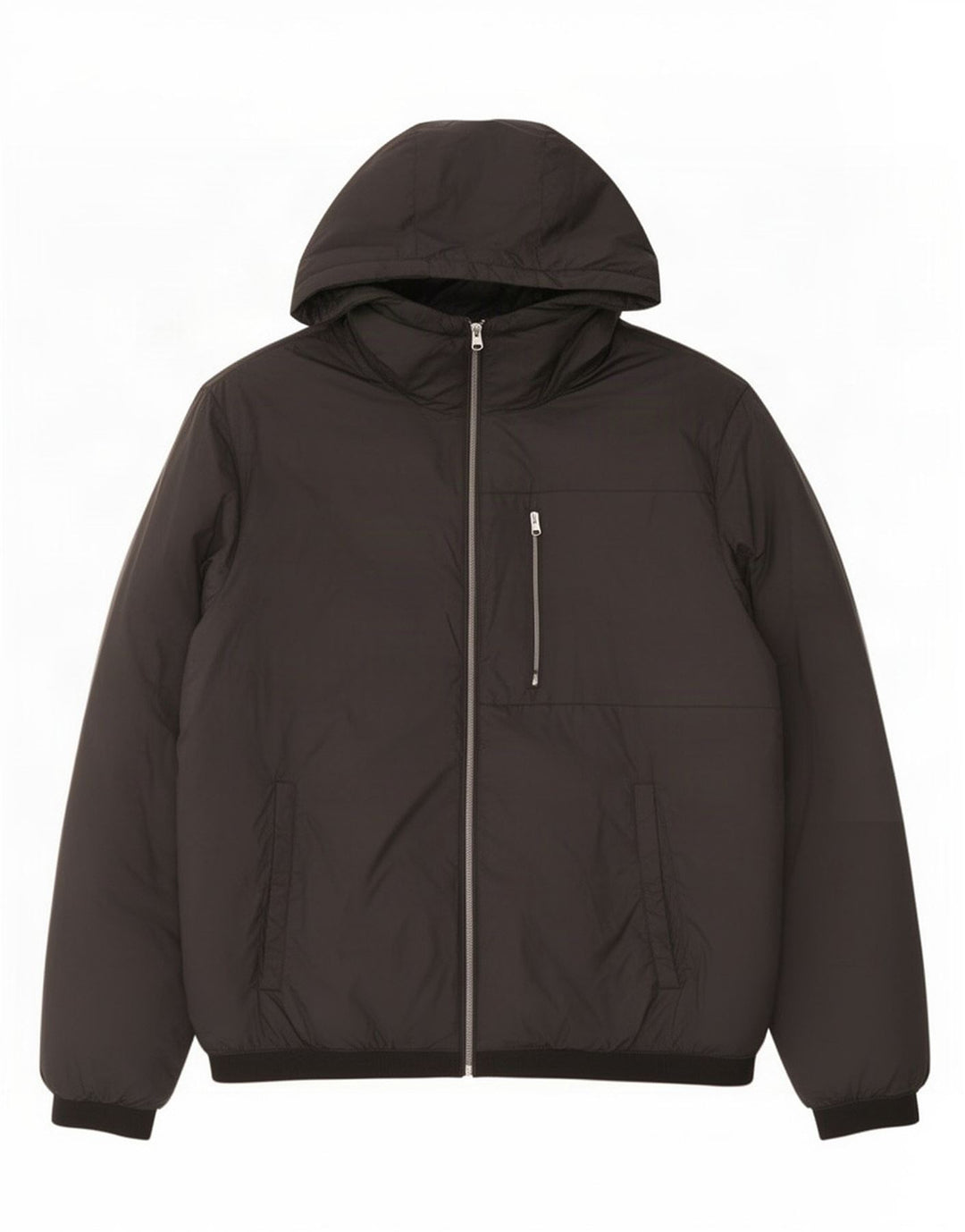 Zara Veste matelassée à capuche pour homme UK 38 Medium Noir