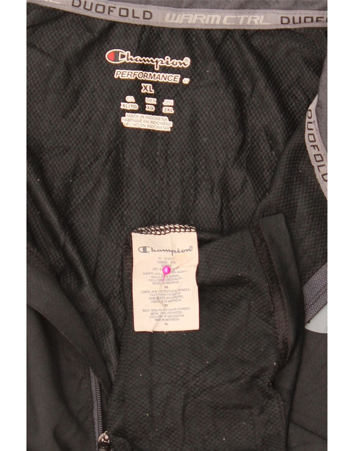 CHAMPION Haut de survêtement à col zippé pour homme XL Noir Colourblock