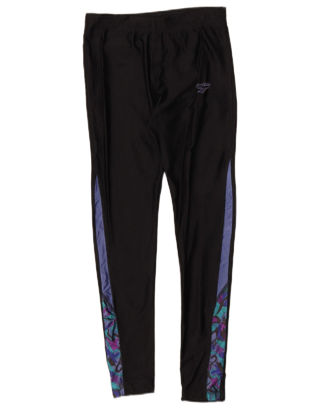 Reebok Leggings Femme UK 42 Polyester Colorblock Noir Moyen