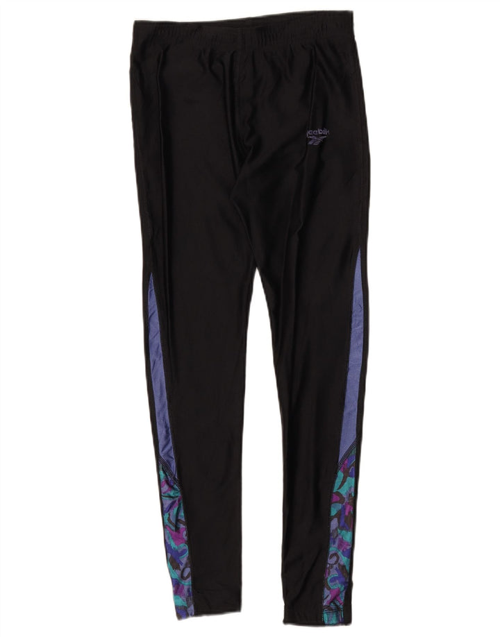 Reebok Leggings Femme UK 42 Polyester Colorblock Noir Moyen