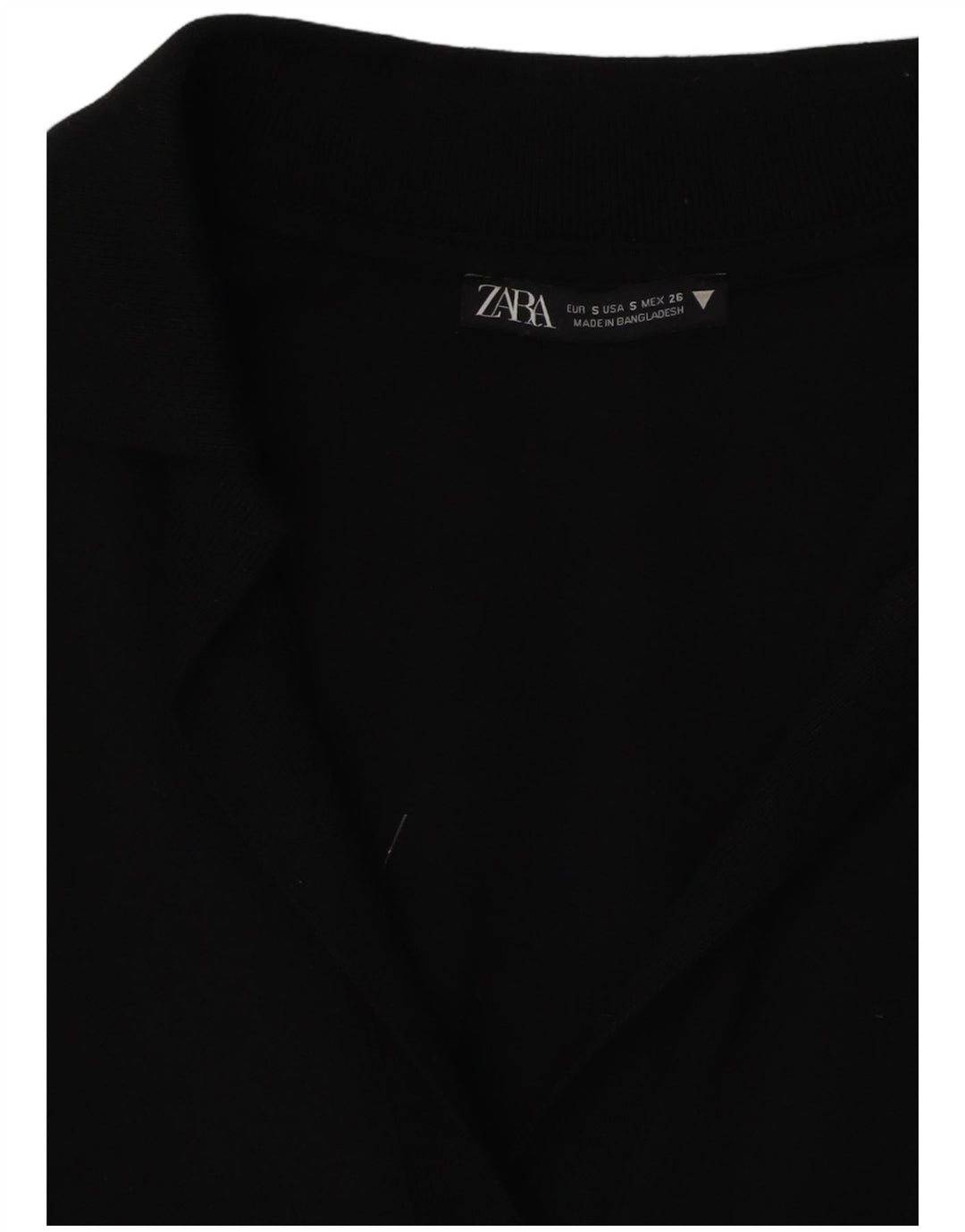 ZARA Robe Polo Femme UK 10 Petit Noir