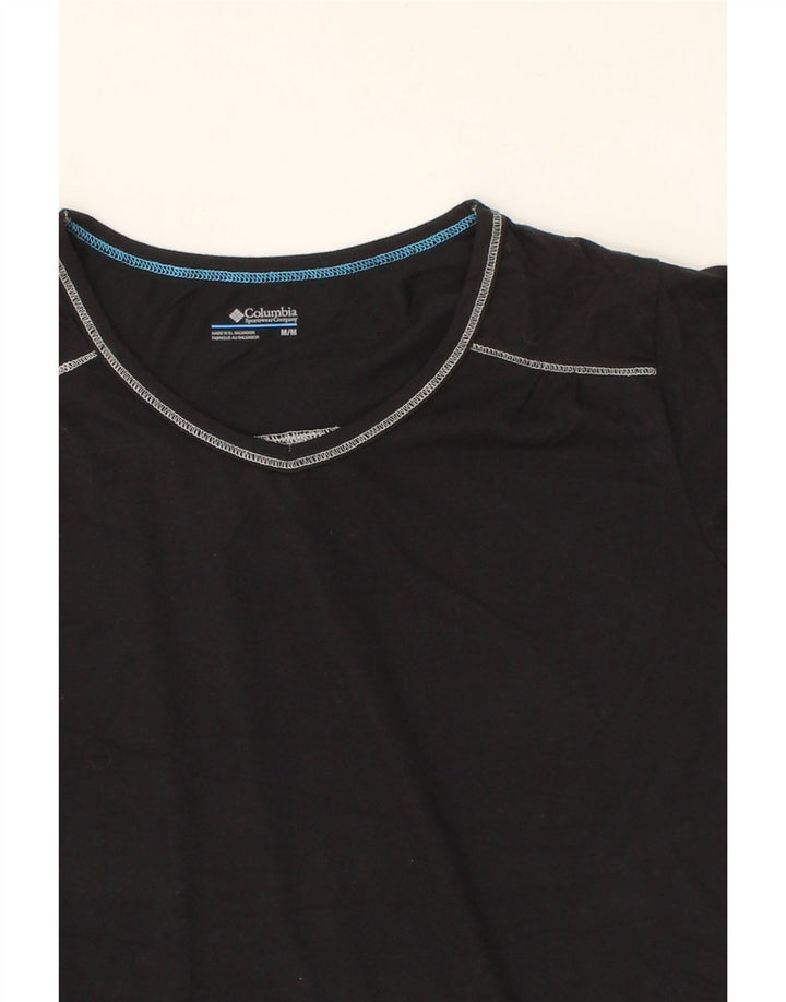 COLUMBIA Womens T-Shirt Top UK 14 Medium Black Cotton Vintage Columbia and Second-Hand Columbia from Messina Hembry 