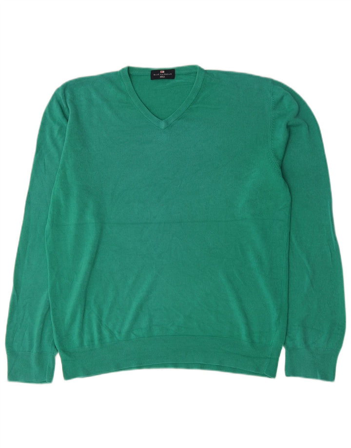 Marks & Spencer Pull à col en V Blue Harbour pour hommes, grand vert