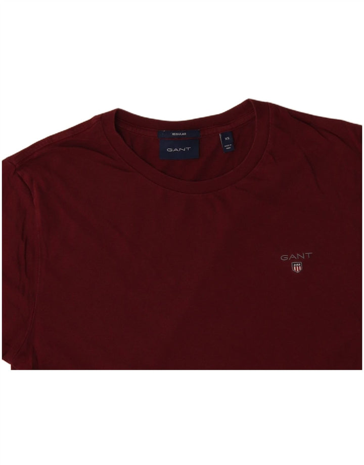 GANT Hommes Regular T-Shirt Top XS Bordeaux Coton