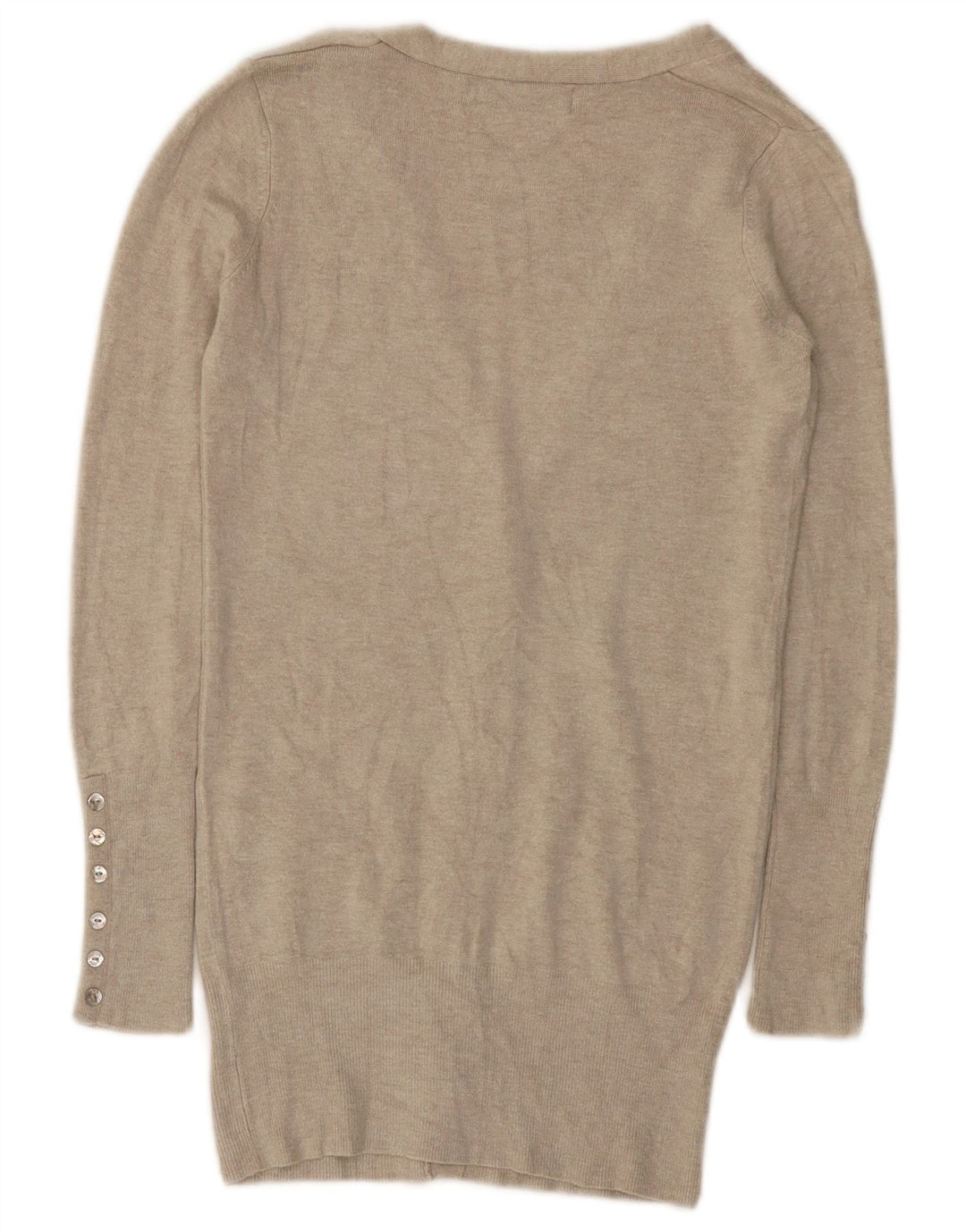 Zara Womens Cardigan Sweater UK 8 Petite Rayonne Beige