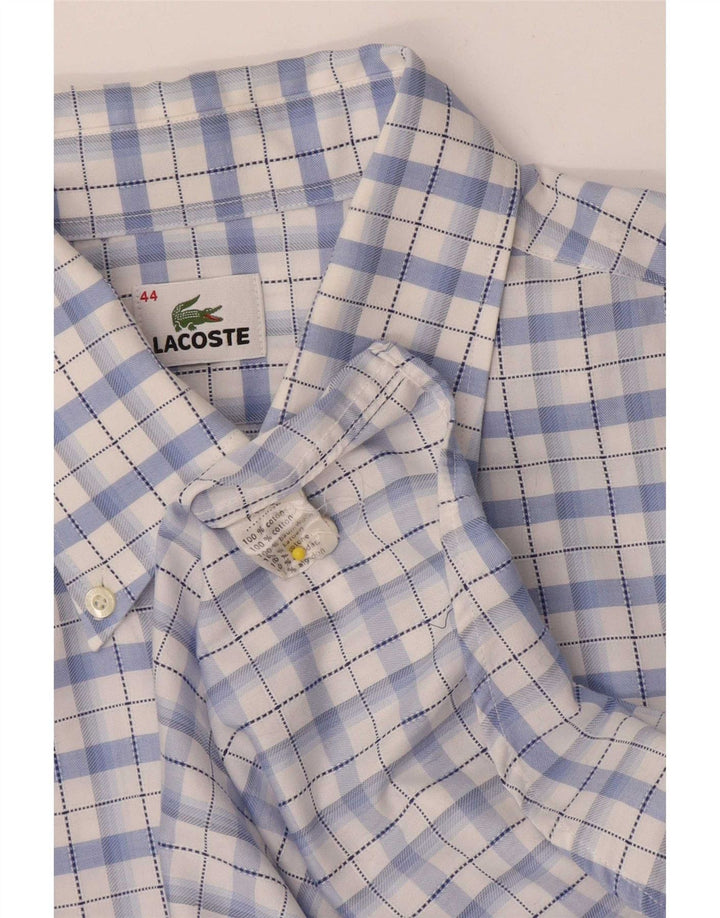 Lacoste Chemise Homme Taille 44 XL Bleu Check Coton