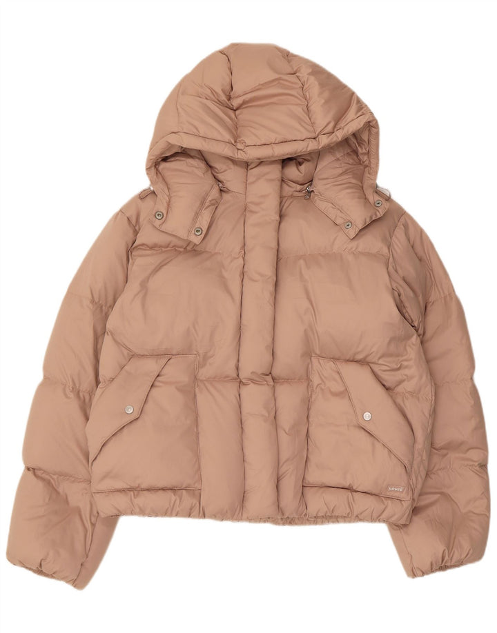 Levi's Veste matelassée surdimensionnée à capuche pour femme UK 10 Small Violet Polyester