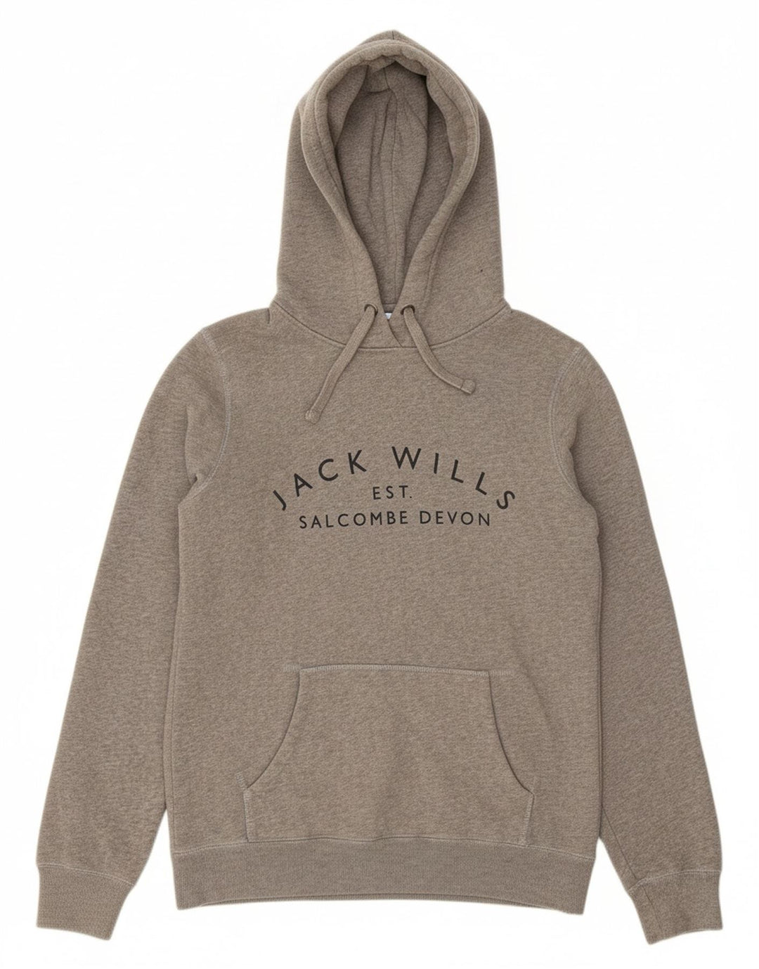 JACK WILLS Womens Salcombe Devon Graphic Hoodie Jumper UK 8 Small Grey