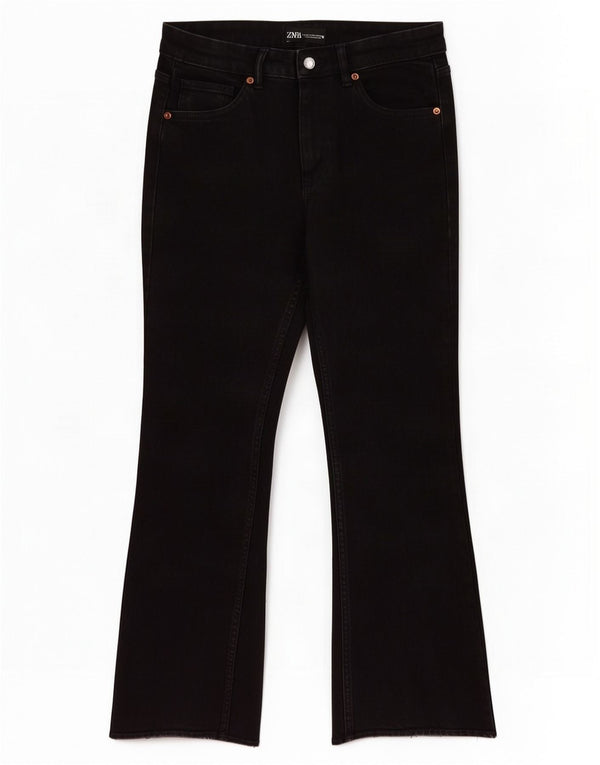 Zara Jean Bootcut Femme EU 38 Petit W28 L26 Coton Noir