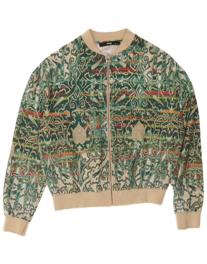 veste bomber femme vintage EU 38 Paisley vert moyen
